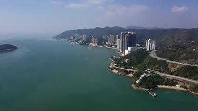香港深井海湾地区建筑景观最新航拍视频素材视频的预览图